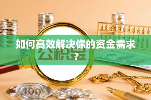 坪林如何高效解决你的资金需求？